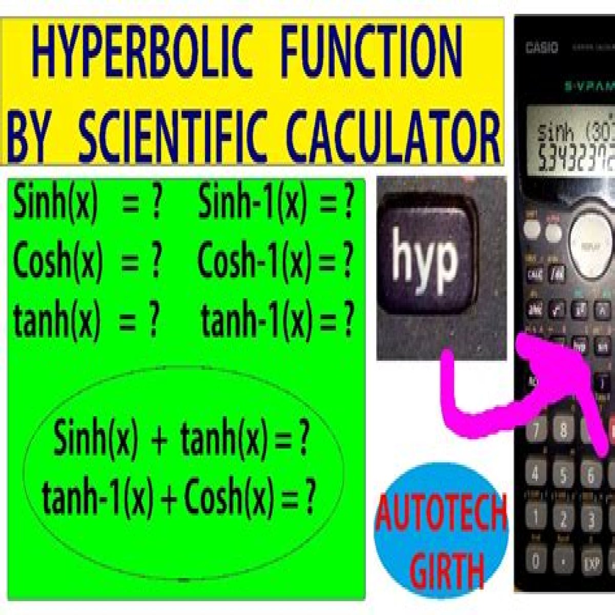 Hyperbolic Function Calculator